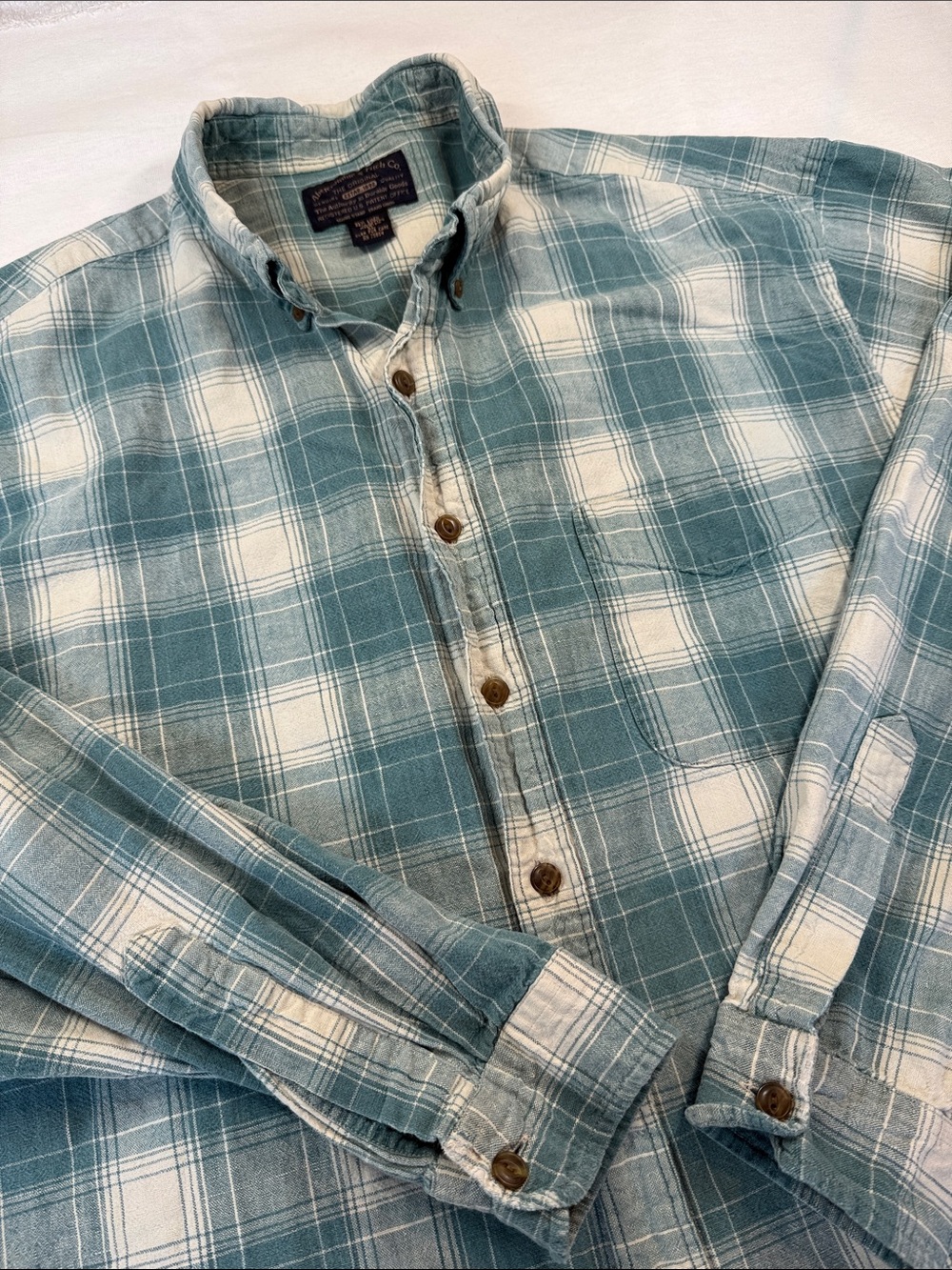 Vintage 90s Abercrombie & Fitch Linen Plaid Button Down Shirt XL